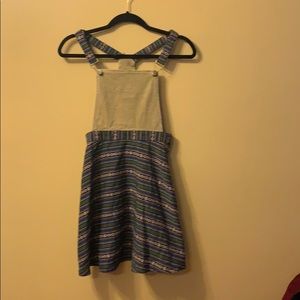 Flirty Aztec print overall dress